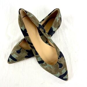 Marion Parke Womens 6.5 Camouflage Suede Must Have Flats 37 Shoes Excellent